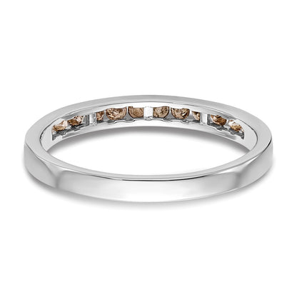 14k White Gold Champagne Real Diamond Band