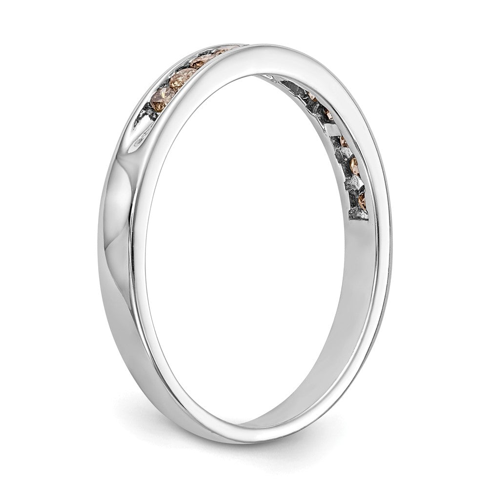 14k White Gold Champagne Real Diamond Band