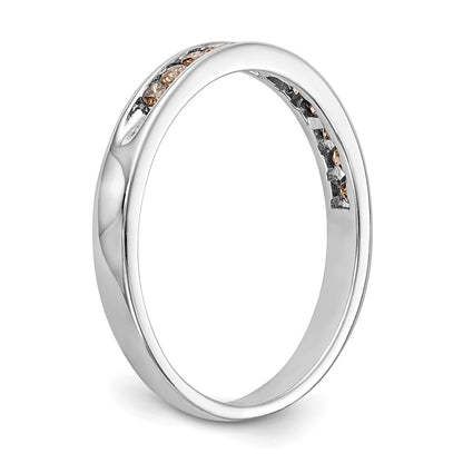 14k White Gold Champagne Real Diamond Band