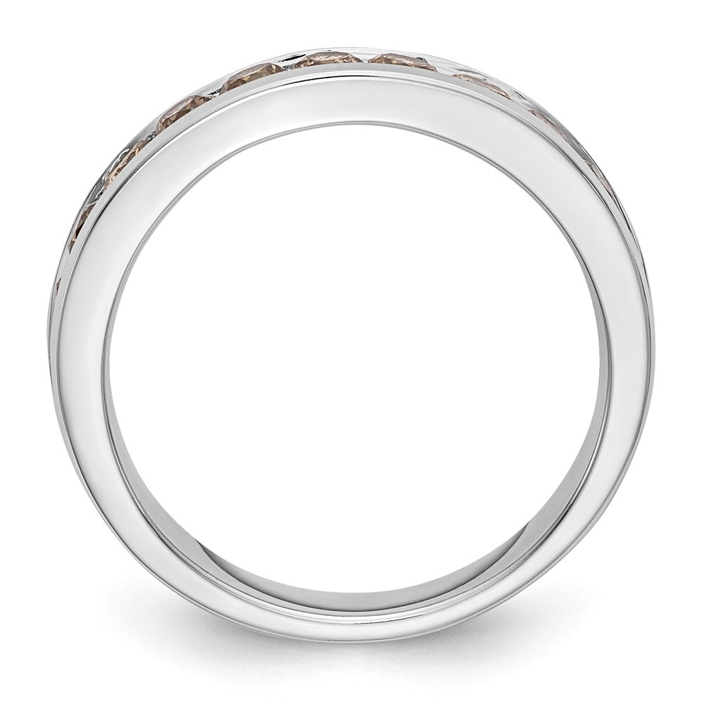 14k White Gold Champagne Real Diamond Band