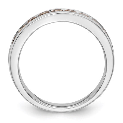14k White Gold Champagne Real Diamond Band