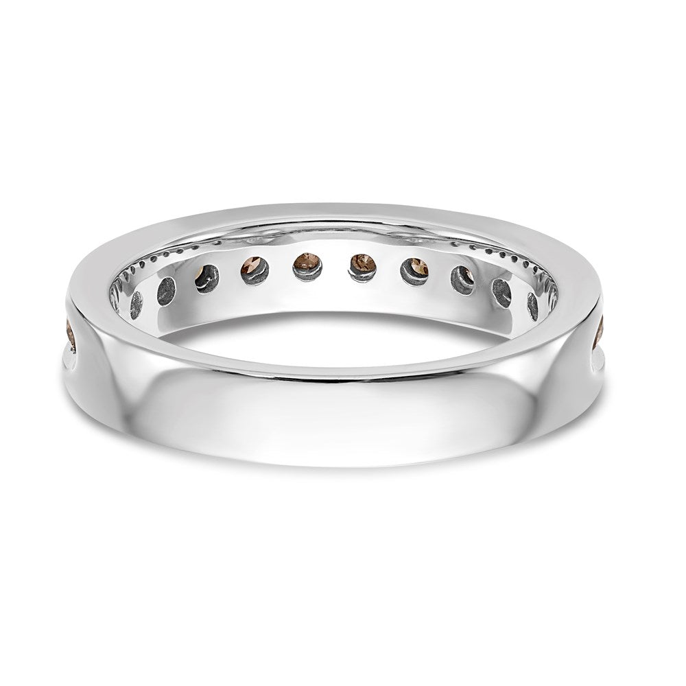 14k White Gold Champagne Real Diamond Band