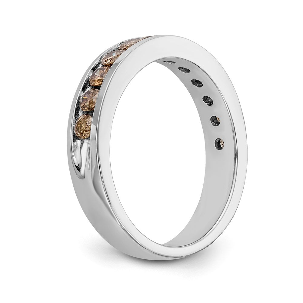 14k White Gold Champagne Real Diamond Band