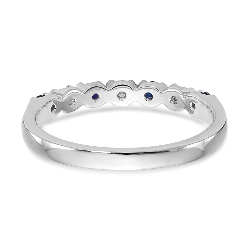 14k White Gold Blue & White Real Diamond Band