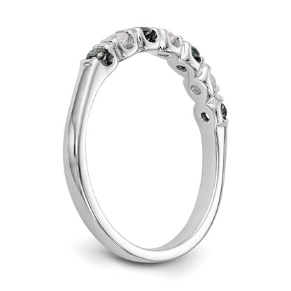 14k White Gold Blue & White Real Diamond Band