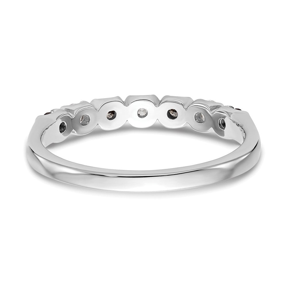 14K White Gold Black & White Real Diamond Band