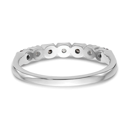 14K White Gold Black & White Real Diamond Band