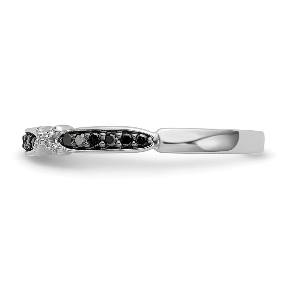 14k White Gold Black Real Diamond Band