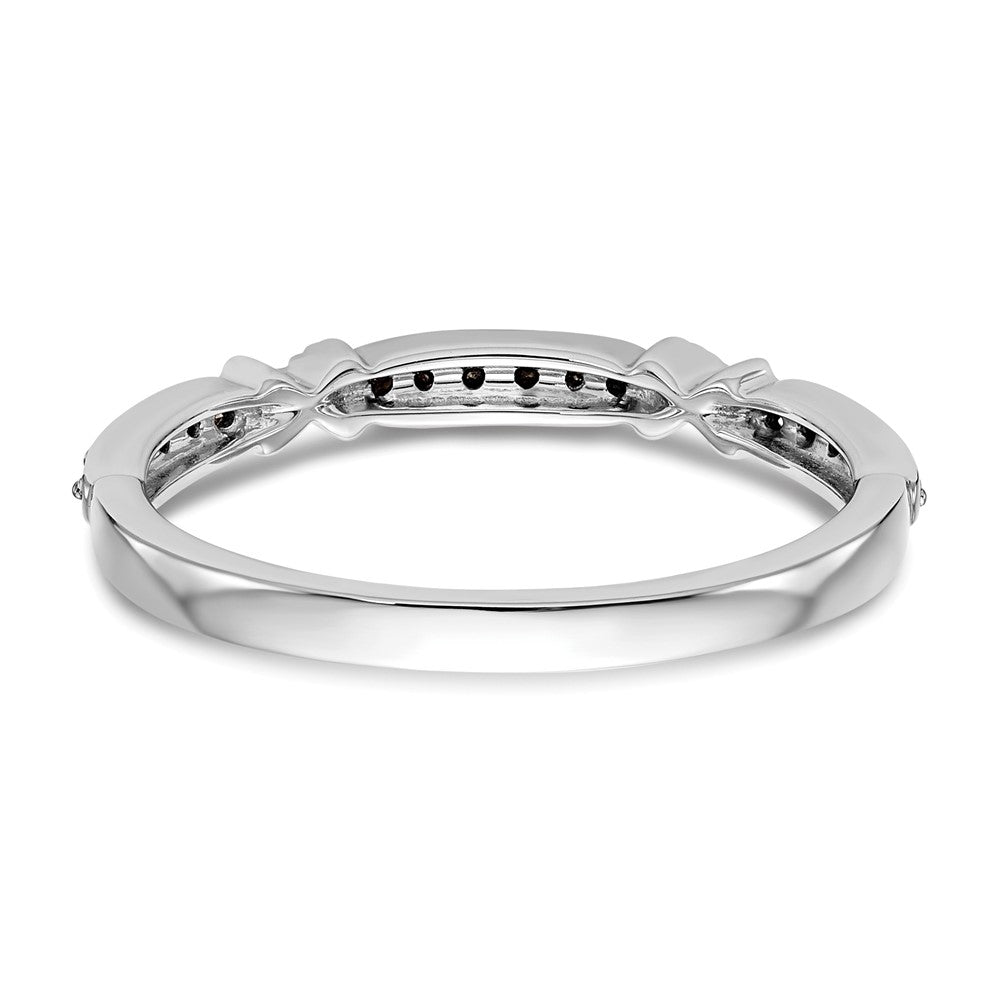 14k White Gold Black Real Diamond Band
