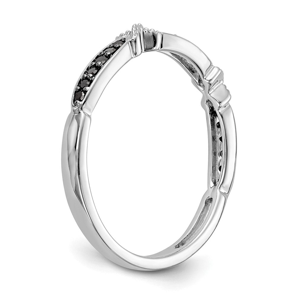 14k White Gold Black Real Diamond Band