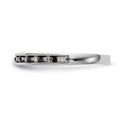 14k White Gold Black and White Real Diamond Band