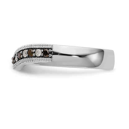 14k White Gold Black & White Real Diamond Band