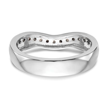 14k White Gold Black & White Real Diamond Band