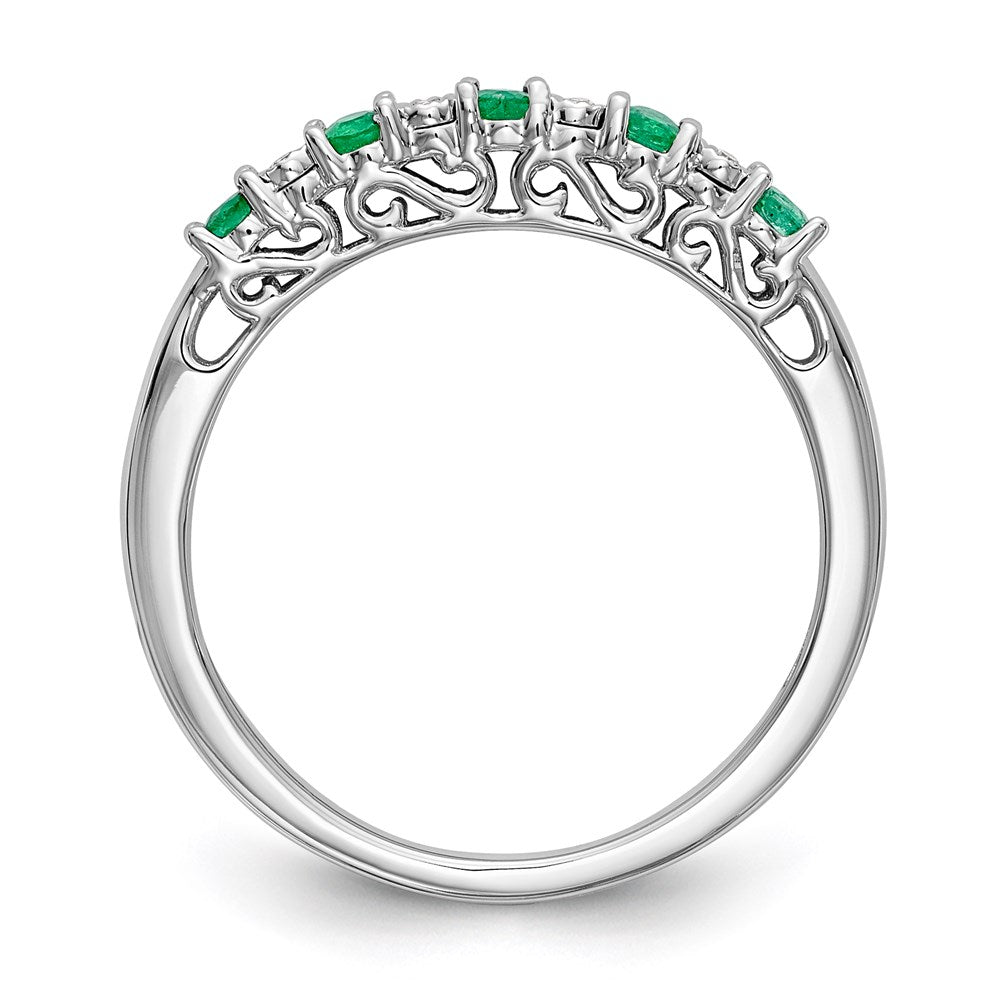 14k white gold real diamond w emerald band rm3452b em 001 waa