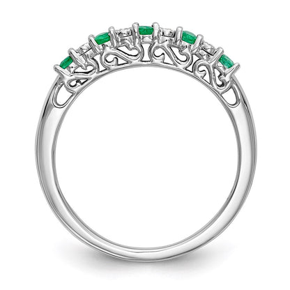 14k white gold real diamond w emerald band rm3452b em 001 waa
