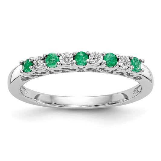 14k white gold real diamond w emerald band rm3452b em 001 waa