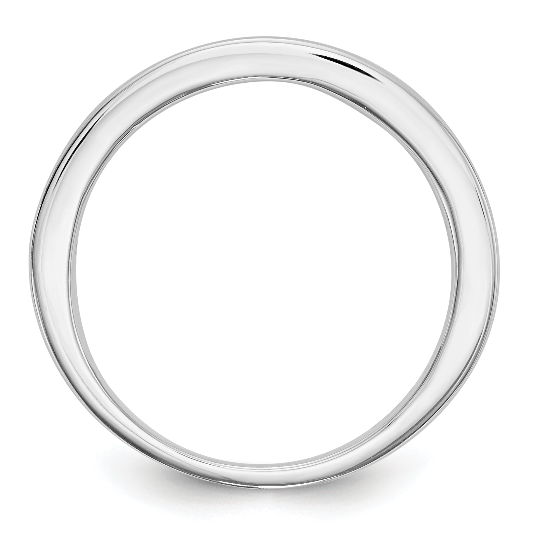 Solid 14k White Gold Simulated Ruby Band