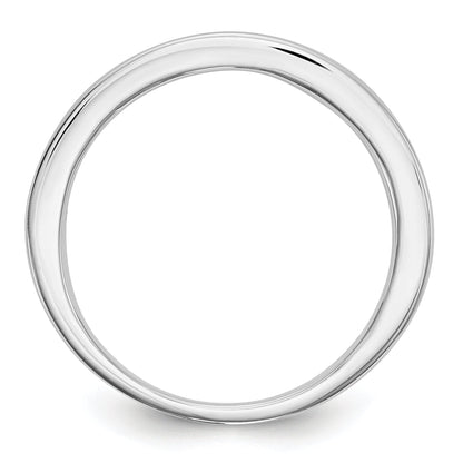 Solid 14k White Gold Simulated Ruby Band