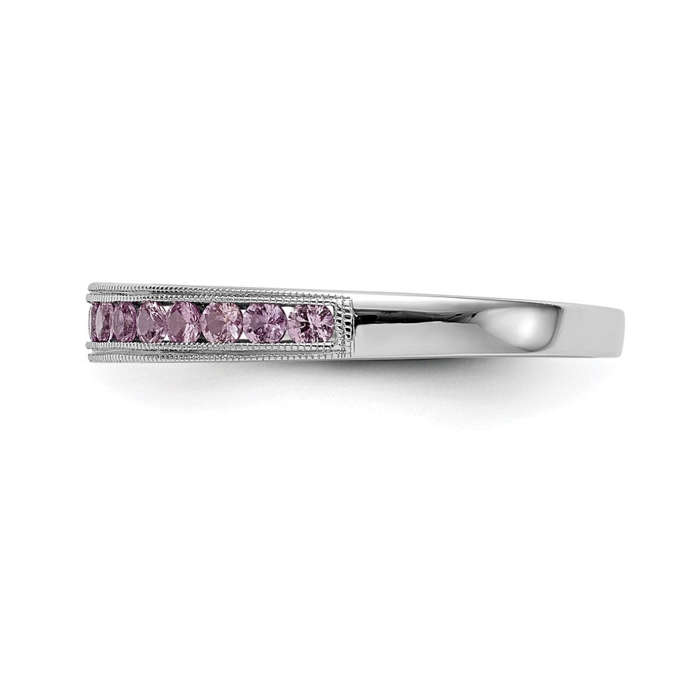 14k White Gold Pink Sapphire Complete Channel Band