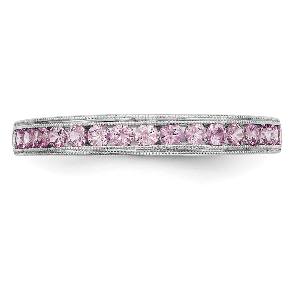 14k White Gold Pink Sapphire Complete Channel Band