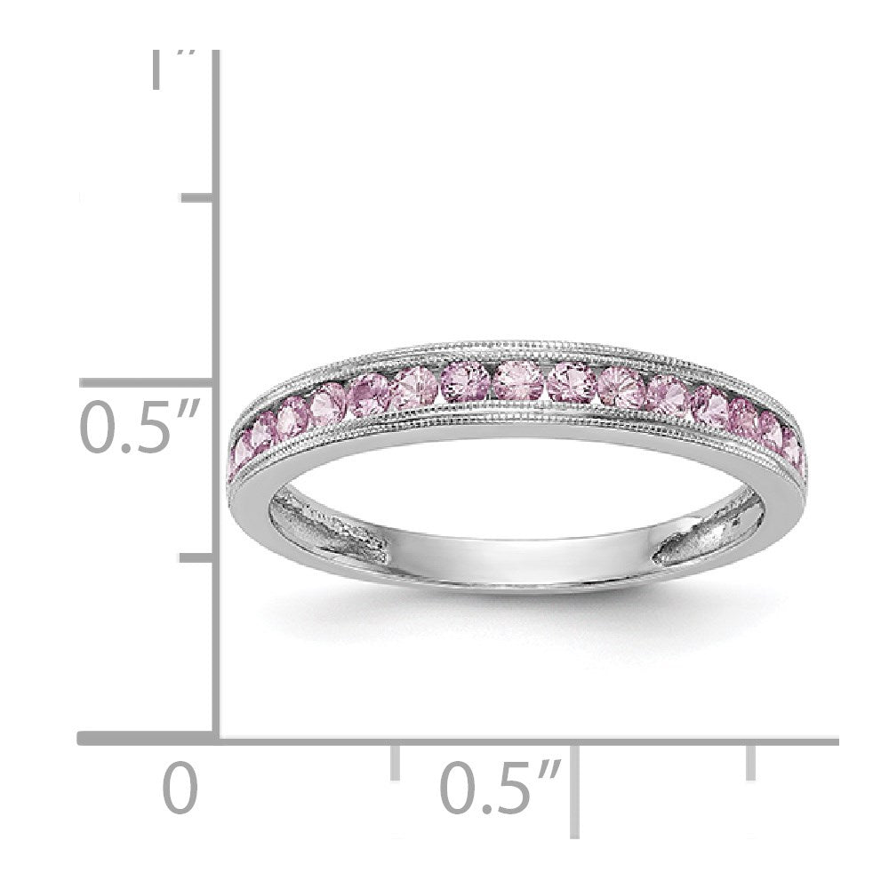 14k White Gold Pink Sapphire Complete Channel Band
