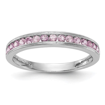 14k White Gold Pink Sapphire Complete Channel Band