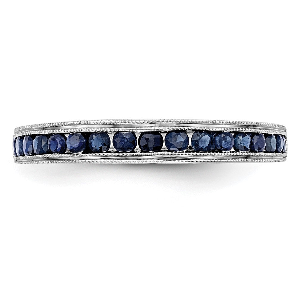 14k White Gold Blue Sapphire Complete Channel Band