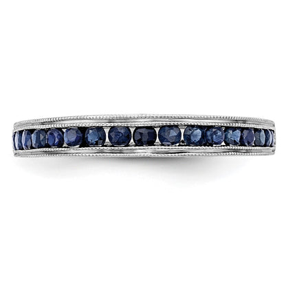 14k White Gold Blue Sapphire Complete Channel Band