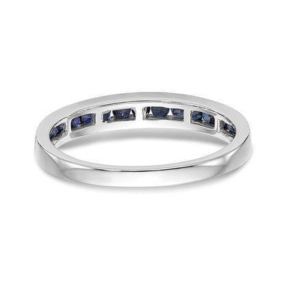 14k White Gold Blue Sapphire Complete Channel Band