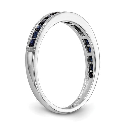 14k White Gold Blue Sapphire Complete Channel Band