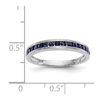14k White Gold Blue Sapphire Complete Channel Band