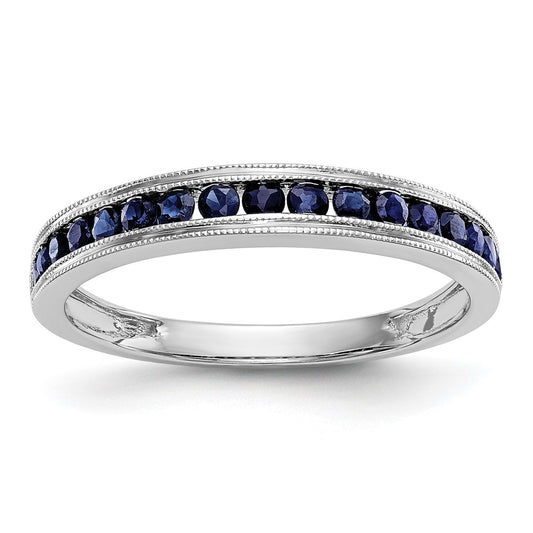 14k White Gold Blue Sapphire Complete Channel Band
