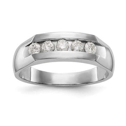 14k white gold 5 stone real diamond mens channel band rm3461b 04750 waa