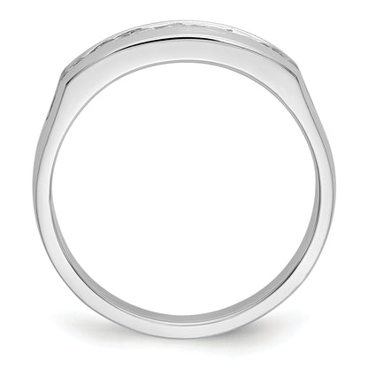 0.49ct. CZ Solid Real 14K White Gold Men's Wedding Band Ring