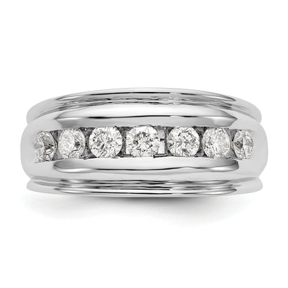 0.98ct. CZ Solid Real 14K White Gold Men's Wedding Band Ring