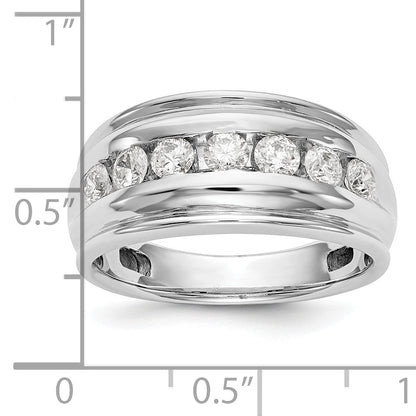 0.98ct. CZ Solid Real 14K White Gold Men's Wedding Band Ring