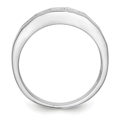 0.35ct. CZ Solid Real 14K White Gold Men's Wedding Band Ring