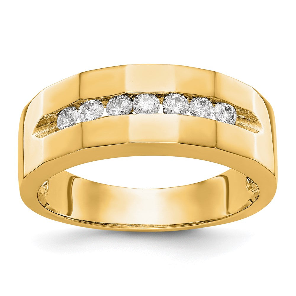 14k yellow gold real diamond mens band rm3465b 035 yaa