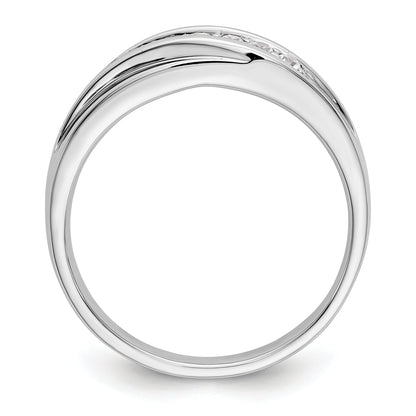 0.25ct. CZ Solid Real 14K White Gold Men's Wedding Band Ring