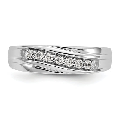 0.25ct. CZ Solid Real 14K White Gold Men's Wedding Band Ring