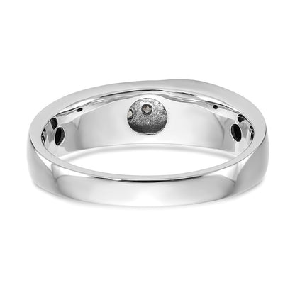 14k White Gold 7-Stone 1/4 carat Diamond Complete Mens Band