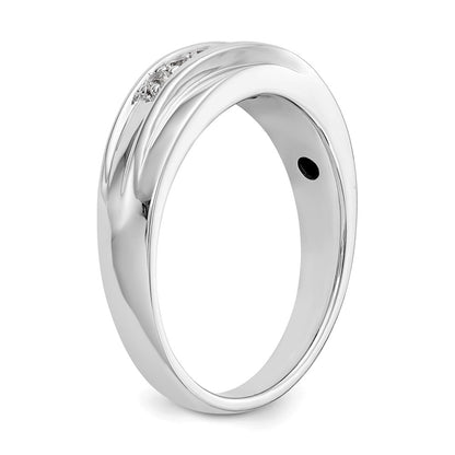 14k White Gold 7-Stone 1/4 carat Diamond Complete Mens Band