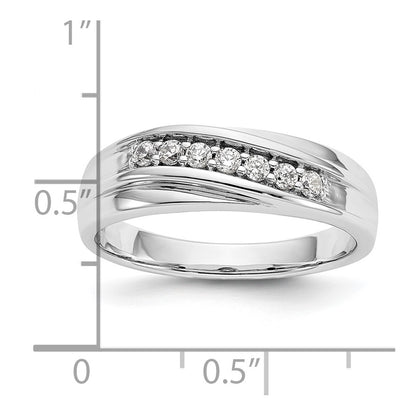 14k White Gold 7-Stone 1/4 carat Diamond Complete Mens Band