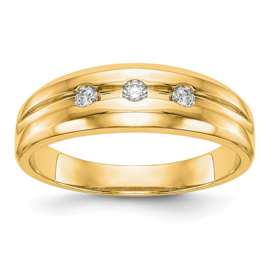14k yellow gold real diamond mens band rm3477b 015 yaa