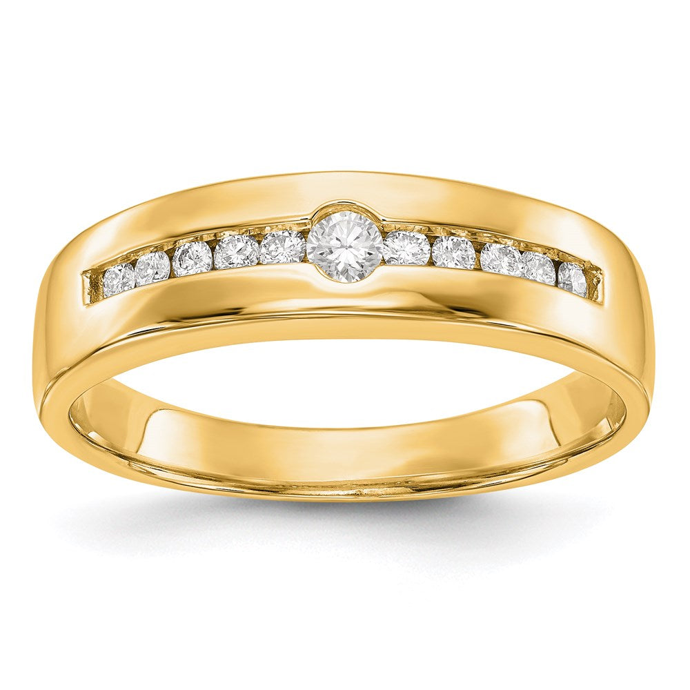14k yellow gold real diamond mens band rm3478b 027 yaa