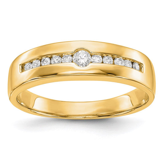 14k yellow gold real diamond mens band rm3478b 027 yaa