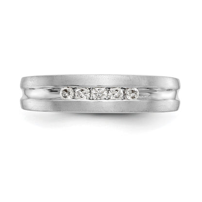 14k White Gold 5-Stone 1/4 carat Diamond Complete Mens Channel Band