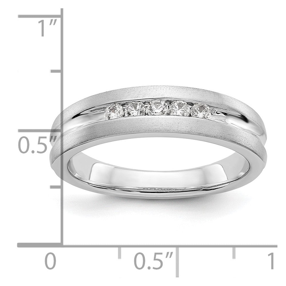 14k White Gold 5-Stone 1/4 carat Diamond Complete Mens Channel Band