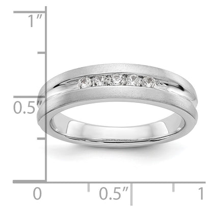 14k White Gold 5-Stone 1/4 carat Diamond Complete Mens Channel Band