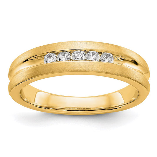 14k yellow gold real diamond mens band rm3480b 025 yaa